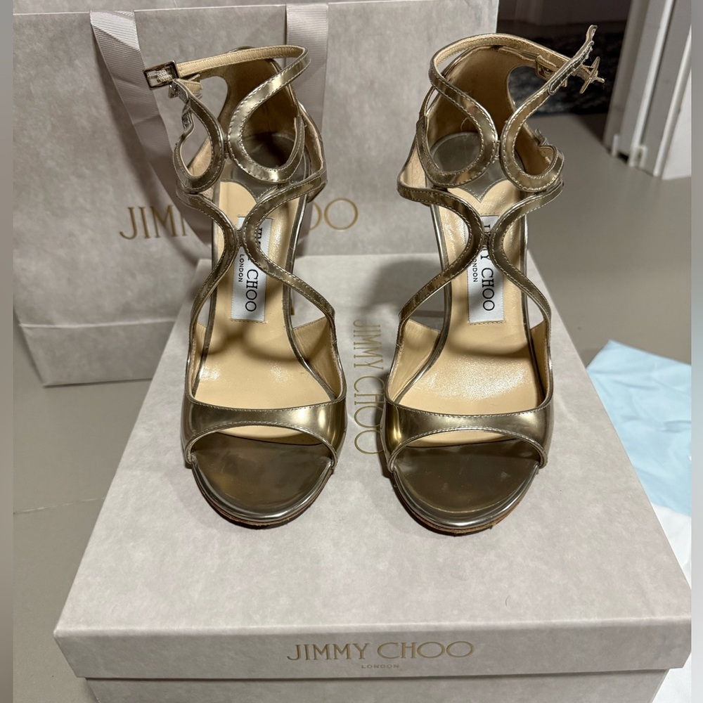 Jimmy Choo Metallic Gold Heels